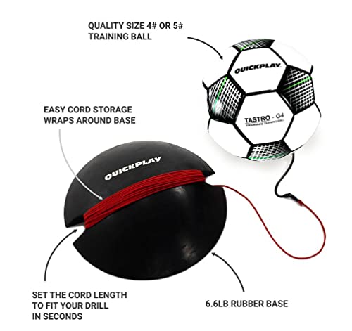 Quickplay Replay Soccer Training Ball | Adjustable Bungee Elastic Training Ball With Base Weight (Size 5 Soccer Ball (Adult)) #TOP2