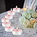 Howemon Pink Rose Scented Tealight Candles - 4 Hours - Giant 100 Bulk Packs - Smokeless Tea Lights for Valentine's Day, Weddings, Christmas, Home Decorative