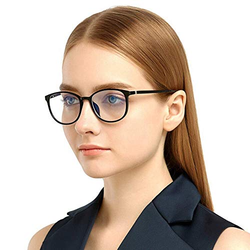 NaNa [Black] - Stylish Blue Light Blocking Glasses, Anti Eyestrain, Anti Glare UV Filter TR90 Eyewear Frame Eyeglasses, Mobile Phone/Computer Anti-Blue Light Glasses for Men & Women