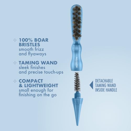 BaBylissPRO Hair Brush Set, Boar Bristle & Nylon Cushion, 2-in-1 Mini Slick Back Styling Brush, Detangler Brush, Anti-Frizz Styling Brush Set, Ionic Ceramic, All Hair Types, 95691 - image 7