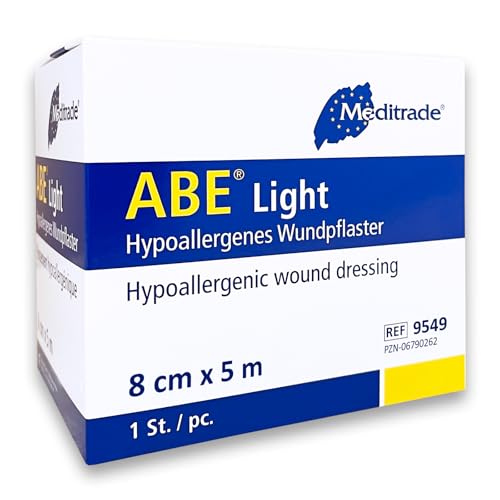 Wundpflaster sensitiv 8cm x 5m - Pflaster Rolle Heftpflaster - Elastischer Wundschnellverband mit 3,5cm breiter Wundkompresse - Idealer Wundverband für Gelenkwunden & empfindliche Haut