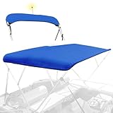 YimSting 4 Bow Bimini Top Replacement Canvas for Boat,900D Heavy Duty Waterproof Marine Sun Shade Canopy,Easy Install with Zipper Sleeves,Light Hole & Storage Boot,8'L 73
