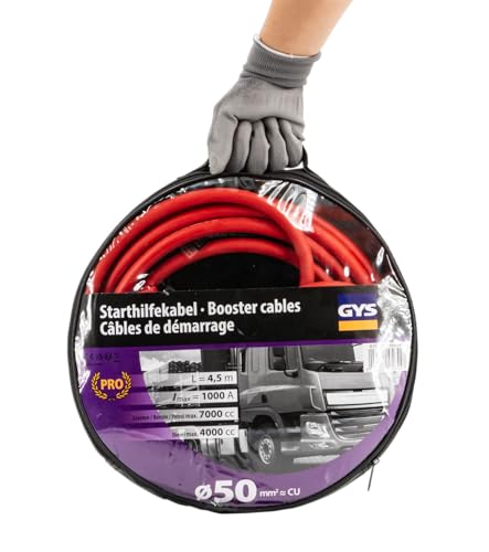 GYS - Cable de Demarrage 320A - 16mm² - 3M - Livre avec des Pinces isolees
