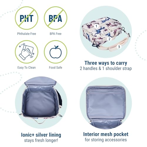 Image of Wildkin Kids ECO rPET Insulated Lunch Box - Keeps Food Hot or Cold, Easy-Clean Lining, Mesh Pockets & BPA-Free - Boys & Girls, Ideal for School, Travel & Daycare - Horse Dreams