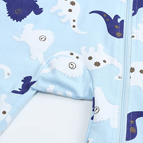 Feidoog Toddler 2 Pack Baby Zipper Rompers Cotton Short Sleeve 2 Way Zipper One Piece Jumpsuit Outfits,Dinosaur,6-12M #TOP5