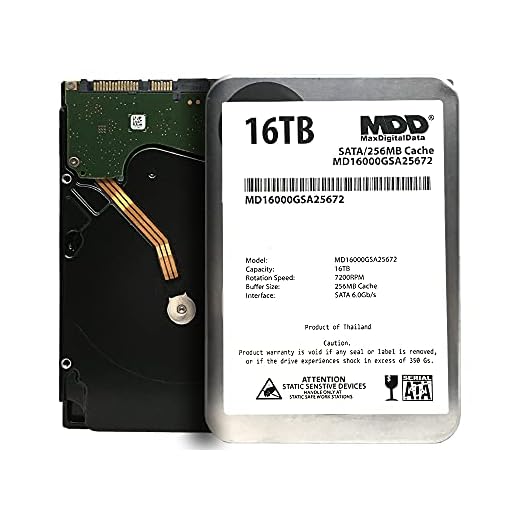 MaxDigitalData (MD16000GSA25672) 16TB 7200RPM SATA 6Gb/s 256MB Cache 3.5inch Internal Desktop Hard Drive - 3 Years Warranty (Renewed)