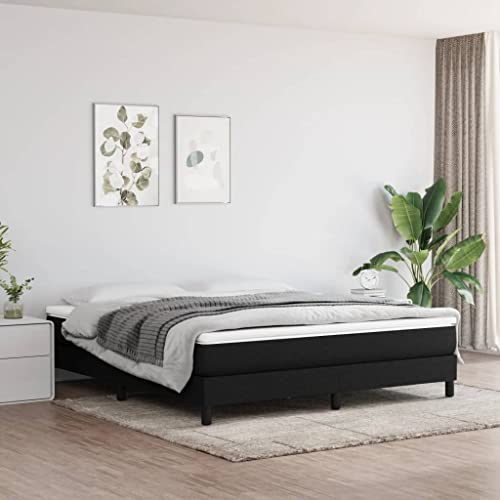 vidaXL Cadre de lit sans Matelas Noir 160x200 cm Tissu