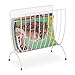 Produktbild Relaxdays Zeitungsständer Metall, Zeitschriftenständer stehend, Wohnzimmer und WC, Zeitungshalter, HBT 35x34x18 cm, weiß