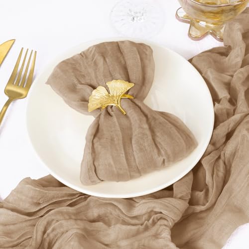 DeZerlor 20 Pack Nude Cheesecloth Napkins Summer Cloth Napkins Set of 20 Dinner Napkins Bulk 21x21 Inches for Wedding Bridal Shower Baby Shower Parties by DeZerlor - Image 3