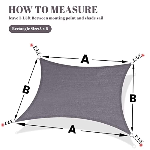 Sunlax Sun Shade Sail, 8'X12' Grey Rectangle Canopy Shades For Outdoor Patio Pergola Cover Sunshade Sails Uv Blocking Canovas Covers #TOP1