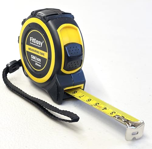 Retractable Tape Measure 5m 16Ft, Heavy Duty Nylon Coated Measuring Tape, Imperial and Metric Measurement with Metal Belt Clip, Stainless Steel Measuring Tape 5 metre Shockproof Cushioned Griplock 7 Retractable Tape Measure 5m 16Ft, Heavy Duty Nylon Coated Measuring Tape, Imperial and Metric Measurement with Metal Belt Clip, Stainless Steel Measuring Tape 5 metre Shockproof Cushioned Griplock - Image 7