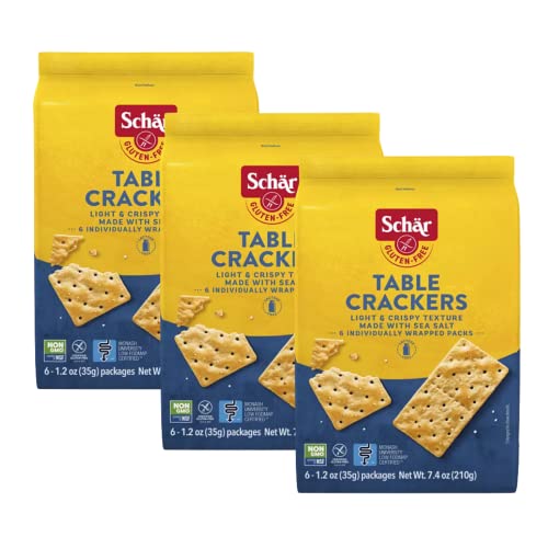 Schar - Table Crackers - Certified Gluten Free - No Gmo's, Lactose, Or Wheat - (7.4 Oz) 3 Pack #TOP2