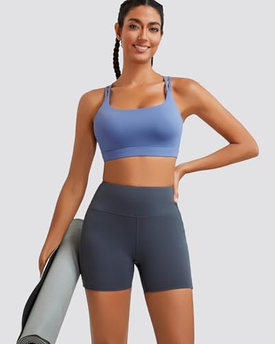 Image of RUNNING GIRL Sports Bras for Women High Support,Criss-Cross Back Strappy Bra Moulded Cup High Impact Workout Crop Tops