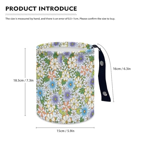 Image of Colorful Floral Waste Basket for Cars Car Garbage Can - Back Seat, Floor, or Hanging Headrest Car Accessories Interior Road Trip Essentials