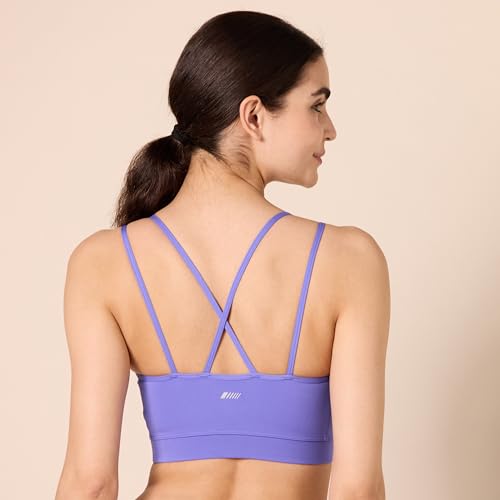 Image of Amazon Essentials Women's Comfy Padded Sports Bra, Active Sculpt Strappy Back, Removable Pads, Moisture Wicking