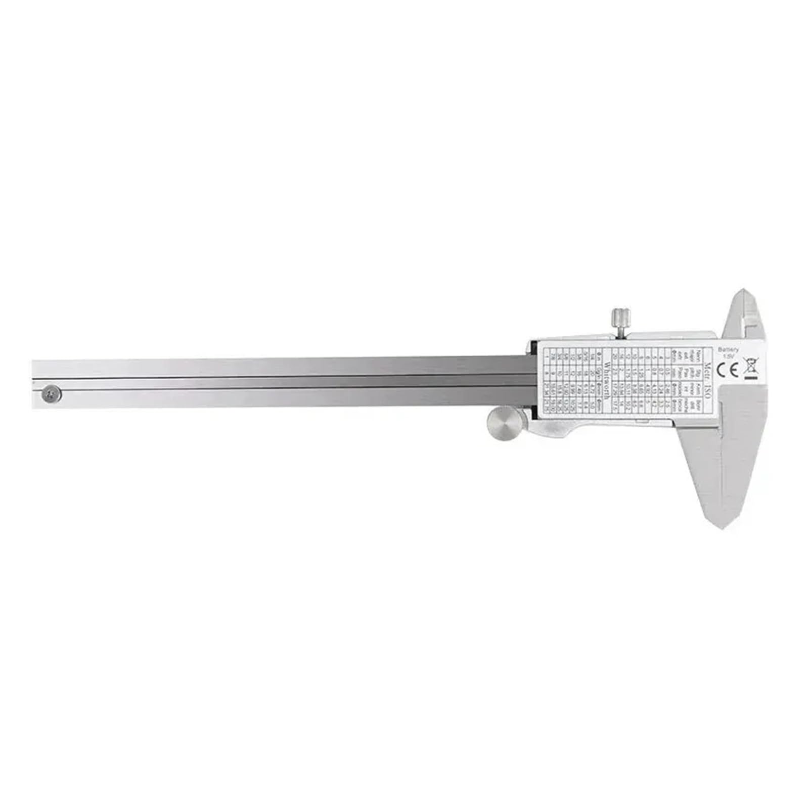 Calibrador digital ET50 de 150 mm, acero inoxidable, fracciones/mm/pulgadas, precisión de 0,01 mm for la medición de componentes mecánicos.