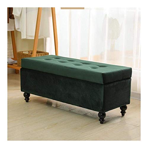 Pouf de rangement 80cm rectangle avec couvercle et repose-pieds