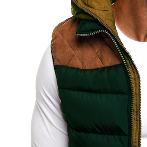 JEsilunmaMY Men's Color Block Hooded Puffer Vest Sleeveless Thicken Patchwork Down Jacket Casual Warm Padded Vest Coats3
