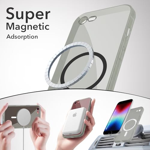 Image of Jkobi Lifetime Anti-Yellow MagSafe Compatible Clear Back Cover Case for iPhone SE 2020 | SE 2022 (Sleek Hard Crystal | Shockproof and Camera Protection)