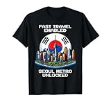 Metro de Seúl Desbloqueado | Pixel Art Corea del Sur Gaming Camiseta