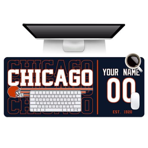 Image of ANTKING Chicago Mouse Pad Custom Name and Number Desk Pad for Men Women Youth Gifts