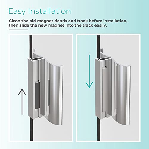 Grongu Shower Door Magnet - 3 In Long Glass Shower Door Magnet - Replacement Magnet For Strike Jamb Shower Doors Swing Shower Doors Shower Door Handles #TOP4