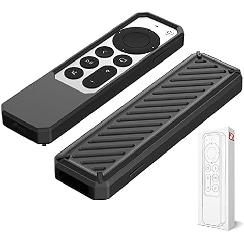 2021 RubRab Protective Case for Siri Remote Control Anti-Slip Durable Silicone Shockproof Rubber Cover for Apple 4K HD TV Siri Remote (2nd Generation Applicable) Classic Design (Black) Cover