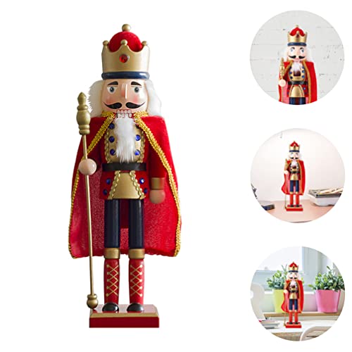 Veemoon Boneco Quebra-Nozes de Natal, estátua de madeira, quebra-nozes em pé, de Natal, decoração de