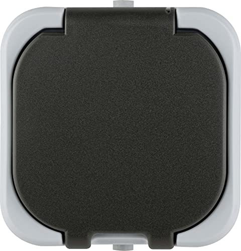 REV 0510215777 AquaTop Wet Room Socket, IP44, Two-Pole, Surface-Mounted, Grey, Grey-Dark Grey, Steckdosen - Image 4