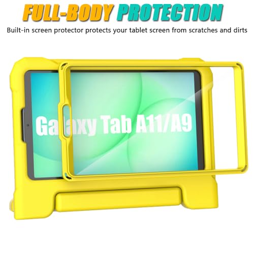 Coque Samsung Galaxy Tab A11 antichoc étui tablette portable jaune avec écran