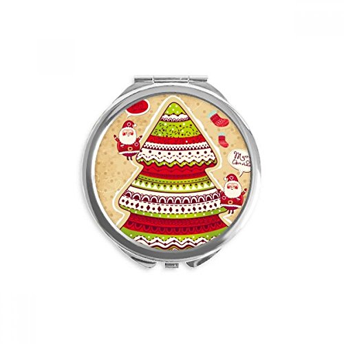 Miroir rond de maquillage de poche au design d'illustration soigné