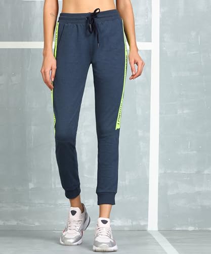Image of Alan Jones Clothing Women's High Rise Solid Slim Fit Joggers Track Pant