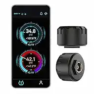 Motorcycle Tire Pressure Monitoring System, Bluetooth TPMS for Motorcycles – Real-Time Tire Pressure & Temperature Monitor with Dual External Valve-Stem Sensors, Waterproof Wireless TPMS (2)