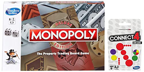Image of Monopoly Deluxe Edition Game & Hasbro Gaming Connect 4 Card Game