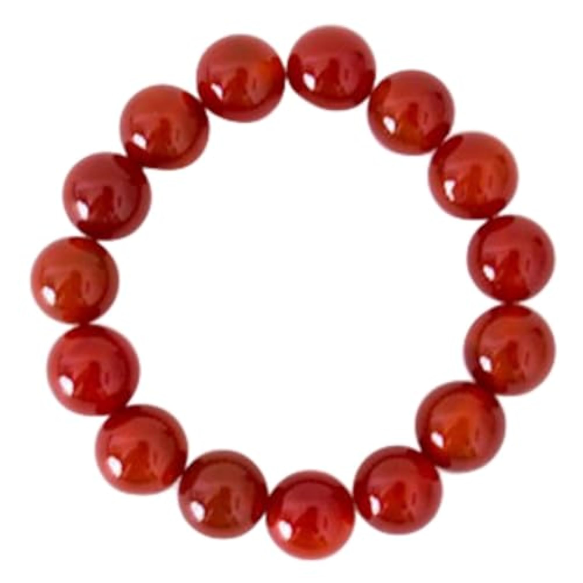 Natural Red Carnelian Beads Stretchable Bracelet, Unisex Gift