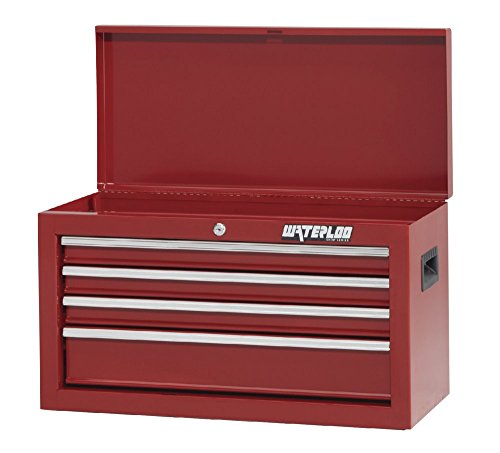 Waterloo Shop Series 4-Drawer Tool Chest with Full-Extension Friction Drawer Slides, Red Finish, 26