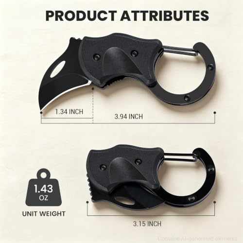 Image of FUNBRO 3 Pack Small Pocket Knife Box Cutter, 1.34 in Blade, Black