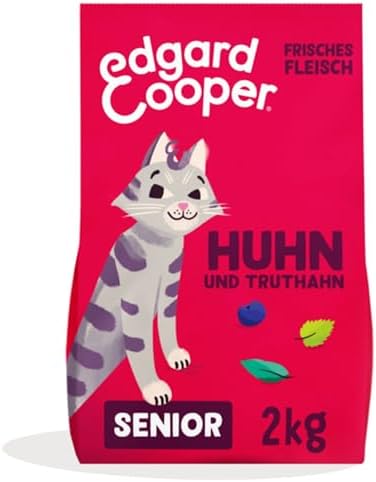 Edgard Cooper Katzenfutter, Trockenfutter für Senior Katzen, Truthahn Huhn, 2kg, Katzenfutter trocken ohne Zucker, getreidefrei, sterilisierte und aktive Katzen, Hypoallergen, fris
