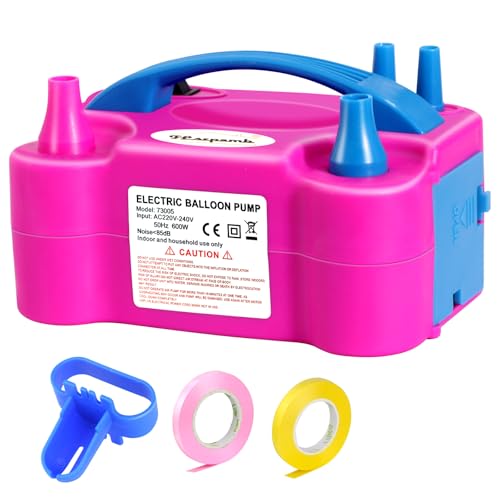 FLSEPAMB Electric Balloon Pump 600W Portable Air Balloon Pump Electric With 2+2 Nozzle Auto 2 Modes Balloon Inflator Machine For Various Round Latex Party Wedding