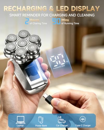 Image of Electric Head Shavers for Bald Men, Close Shave Electric Razor for Head & Face, IPX7 Waterproof Wet Dry Shaver, Fast Startup-Satin Gunmetal