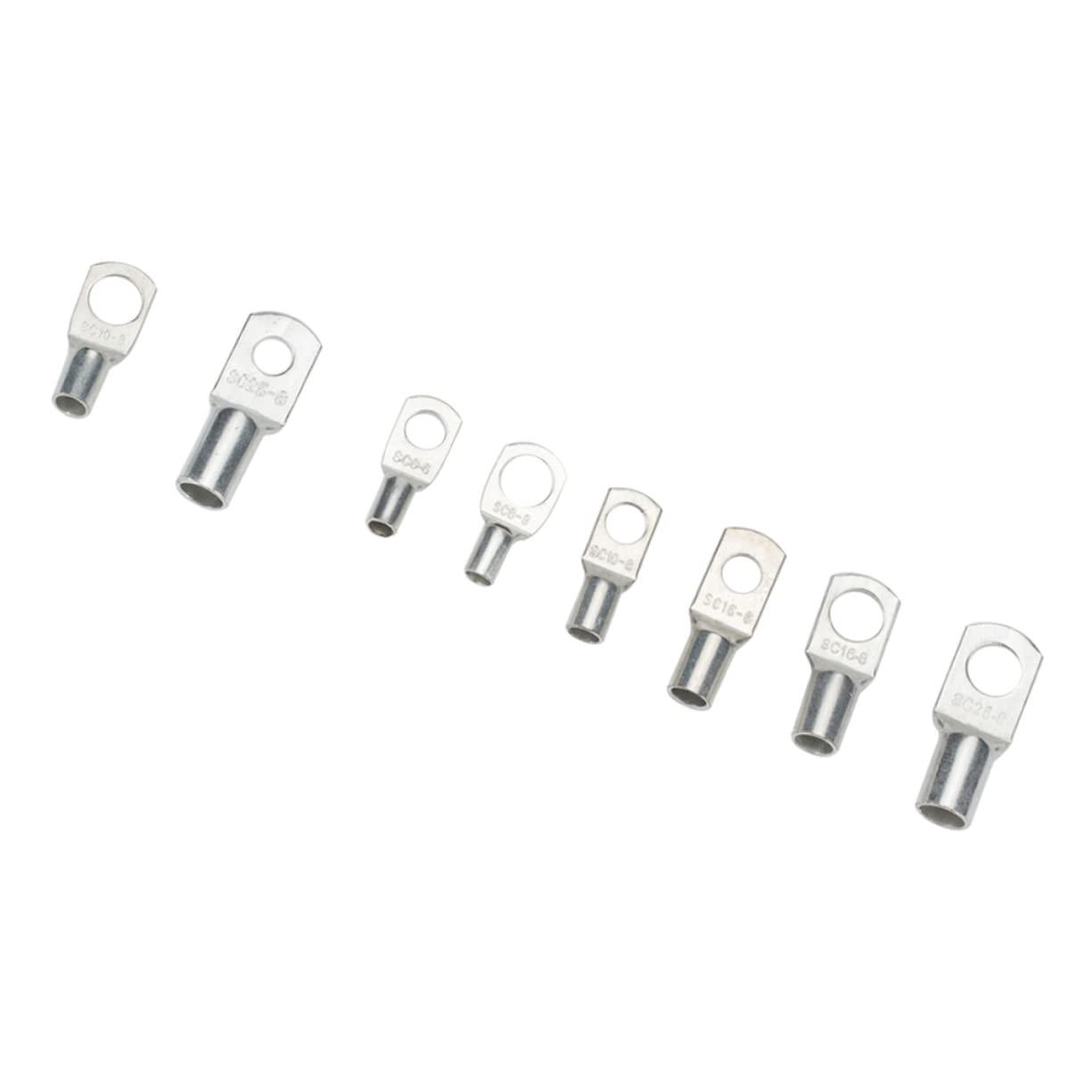 Amosfun 65Pcs Bare Copper Tube Lug Terminal Kit Tinned Crimped Connectors for Battery Electrical Applications Heavy Duty for Reliable Connections