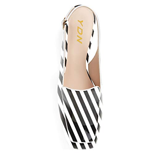 Image of YDN Women Closed Square Toe Block Low Heels Slingback Formal Loafer Dressy Shoes Office Lady Pump Size 4-15 US