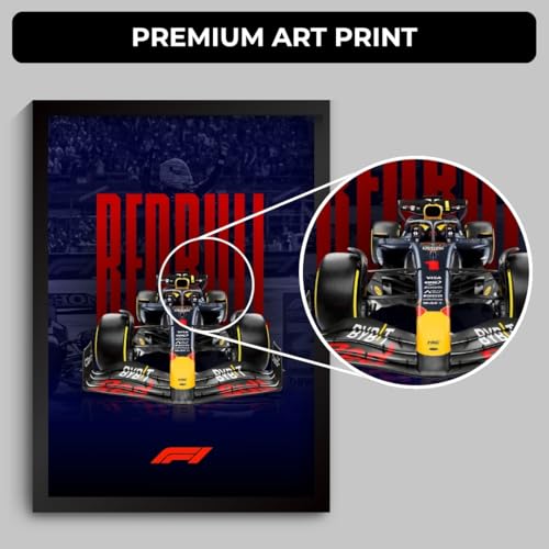 Image of Funk You Store Redbull F1 Poster | Framed Max Verstappen F1 Car A4 Sized (31 x 23 cm) | Max Verstappen Poster | Redbull Car Posters for Wall, Gift for Boys, Formula 1 Frames | Formula 1 Frame (F 017)