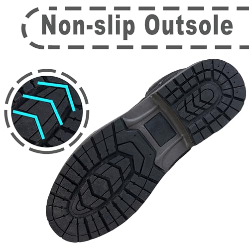 Image of CC-Los Men's Winter Snow Boots with Sherpa Fleece Lining Waterproof Slip-Resistant Insulated