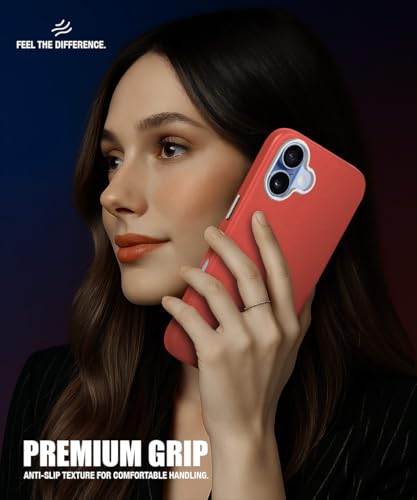 Image of WOW IMAGINE Back Cover for iPhone 17 | Shockproof Tough Leather Texture Hard Mobile Case | Ultra Slim Non-Slip Grip | Inner Velvet Fabric | Metal Camera Ring - Crimson Red