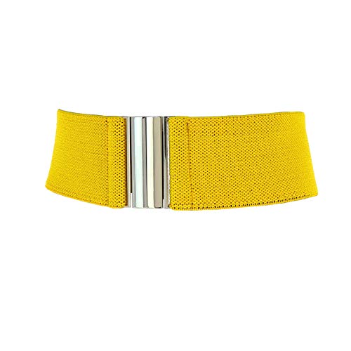 FASHIONGEN - Ceinture femme élastique coton, Fabriqué en France, YVETTE - Jaune, Small / 36 à 39 Cover