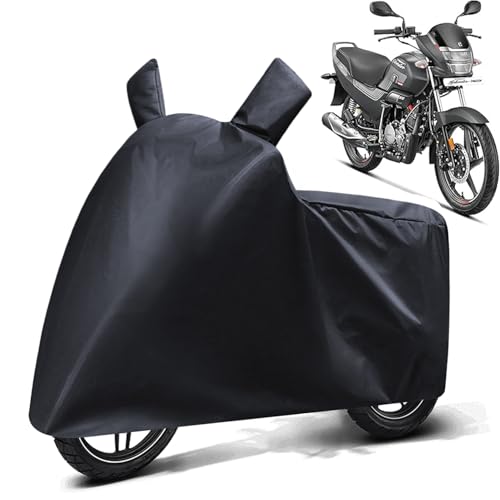 Image of FABTEC Waterproof Bike Body Cover Compatible with Hero Super Splendor Xtec, A1 (Black)