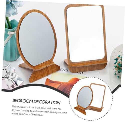 Espejo de mesa de madera portable Cabilock 2 piezas miniatura 7