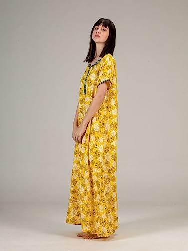 Image of Evolove Women's Viscose Liva Long Maxi Night Gown Nighty Dress with Pocket, Super Soft Comfortable (LNG-Rayon)