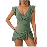 Swimwear Women’s One Piece Swimdress Swimsuits Sexy Push Up Tummy Control Beach Pool Tropical Getaways Comfortable Swimsuit Women Beachwear Surfing Training Swimming Costume